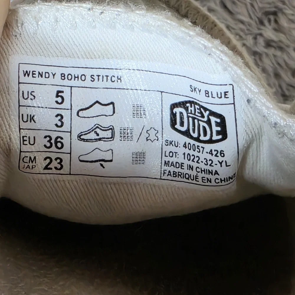 HeyDude Wendy Boho Stitch Women's Size 5